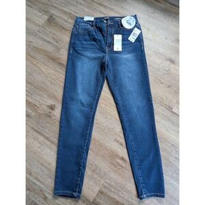 Curve Appeal High-Rise Essential Skinny Jeans Dark Wash Tummy Tucking Size 8/29